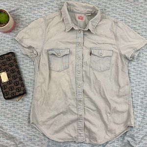 Levi's Bleached Denim Button Down Shirt
